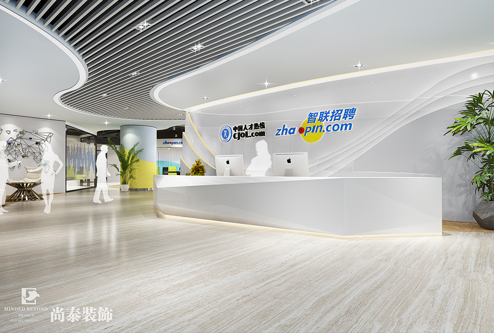 深圳南山深圳湾生态智联招聘公司办公室装修设计效果图 